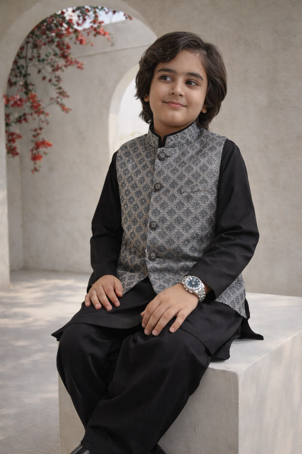 lavender gray  embroidered Only Waistcoat MW 015