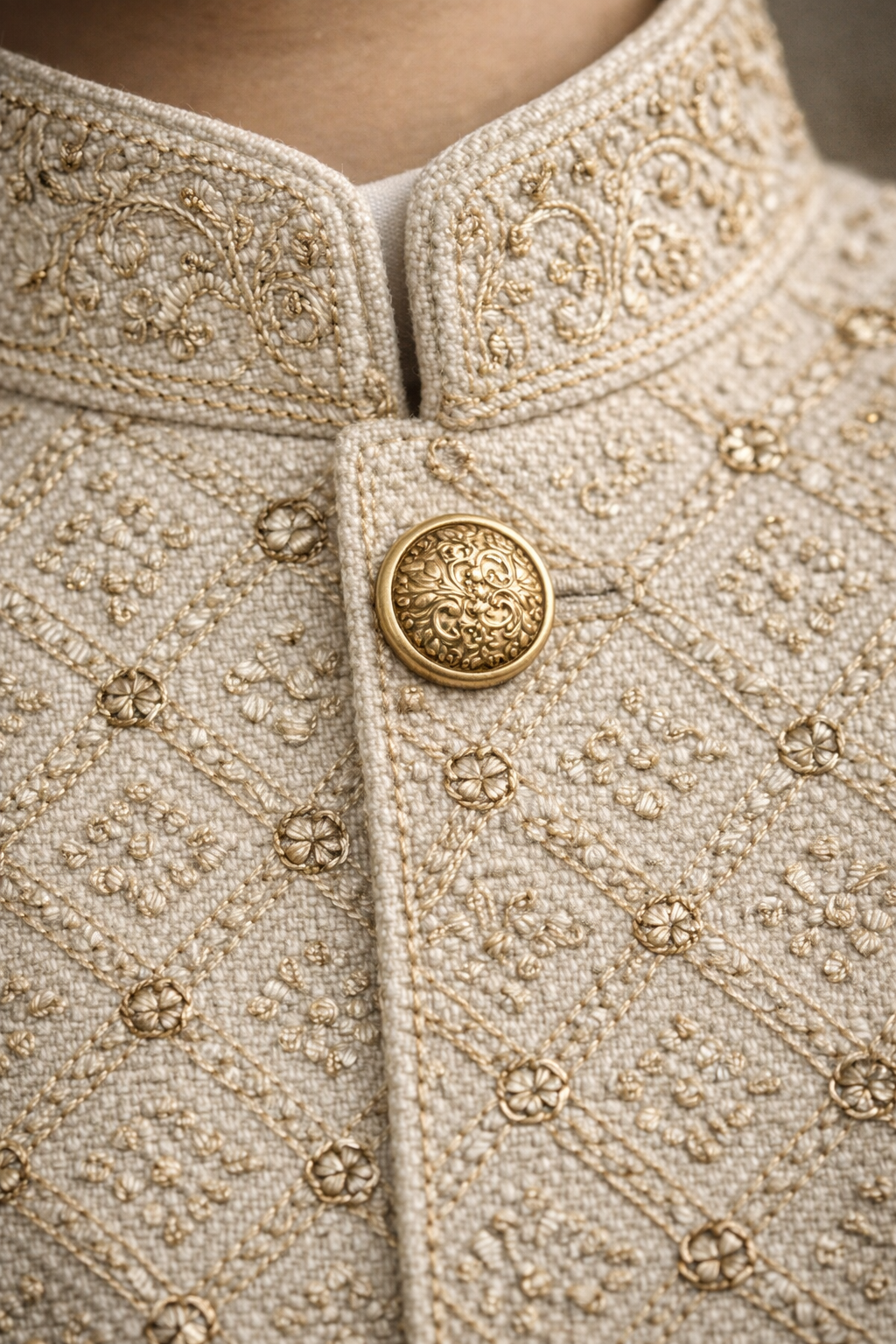 off white embroidered Only Waistcoat