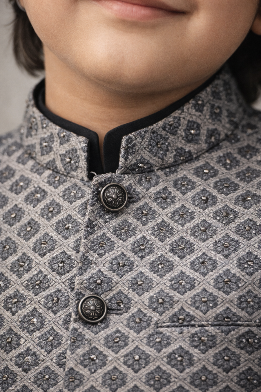 lavender gray  embroidered Only Waistcoat MW 015