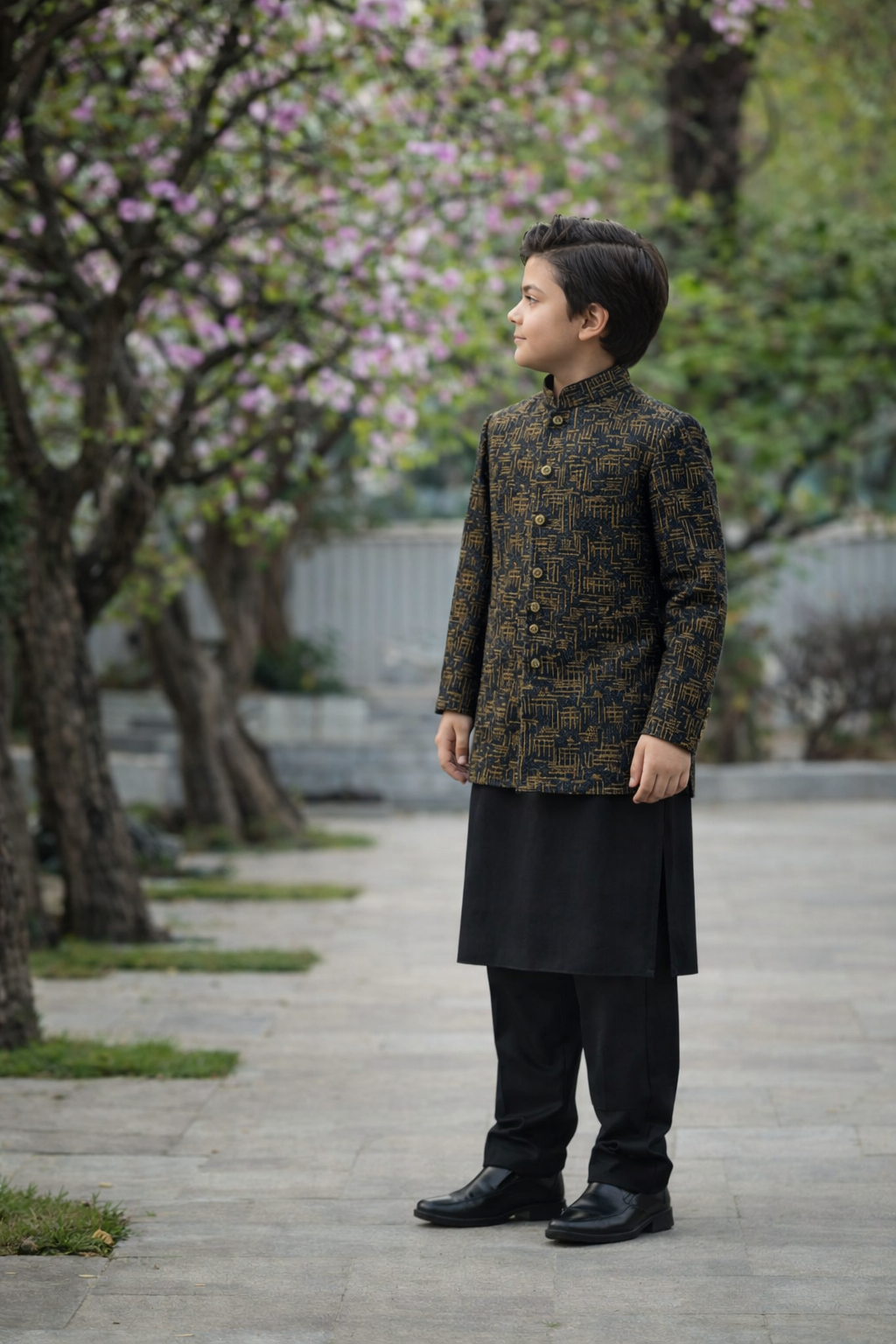 Black & Golden Prince Coat suit MP 01