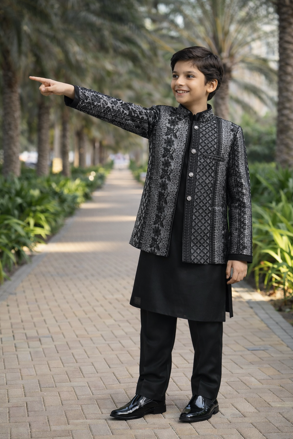 Gray & black prince coat suit MP 14