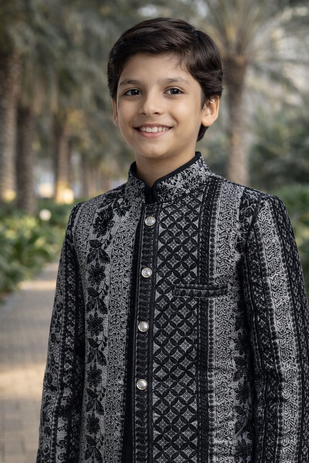 Gray & black prince coat suit MP 14