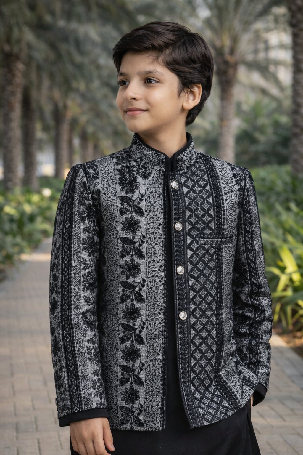 Gray & black prince coat suit MP 14