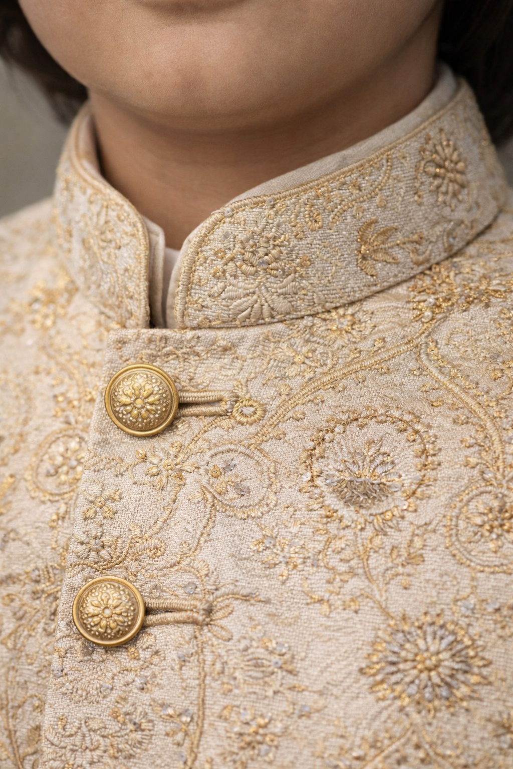 White + Cream Sherwani