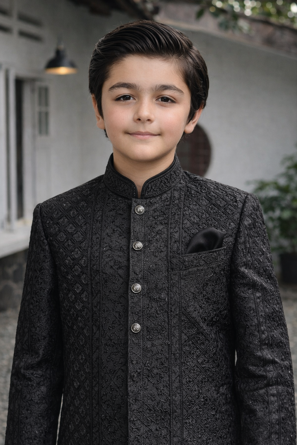 black kurta Sherwani