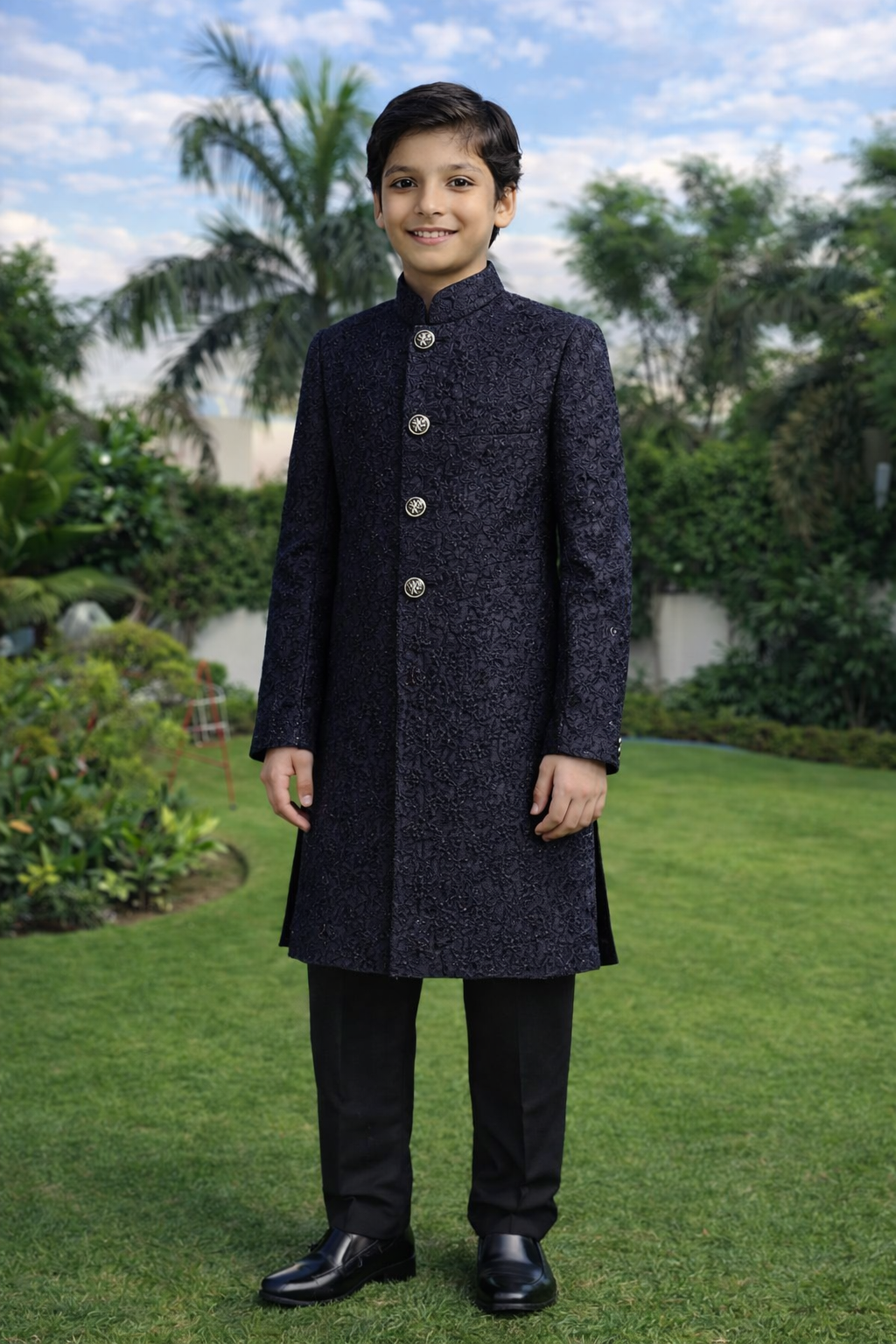 Blue  Sherwani MS 010