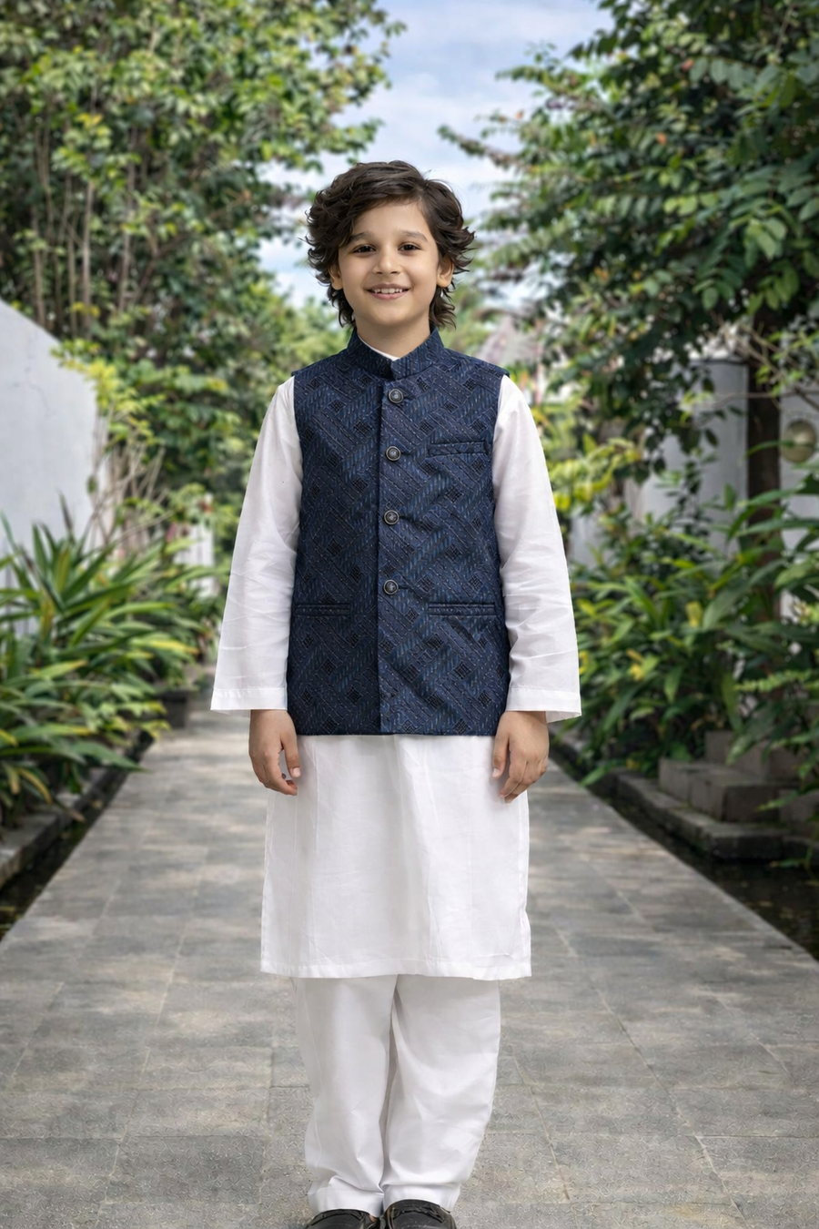 blue sequence Only Waistcoat MW 01