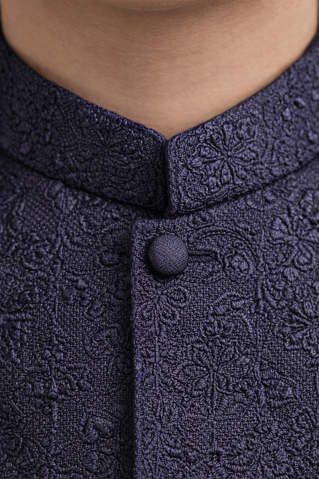 blue Embroidered Prince Coat suit MP 15